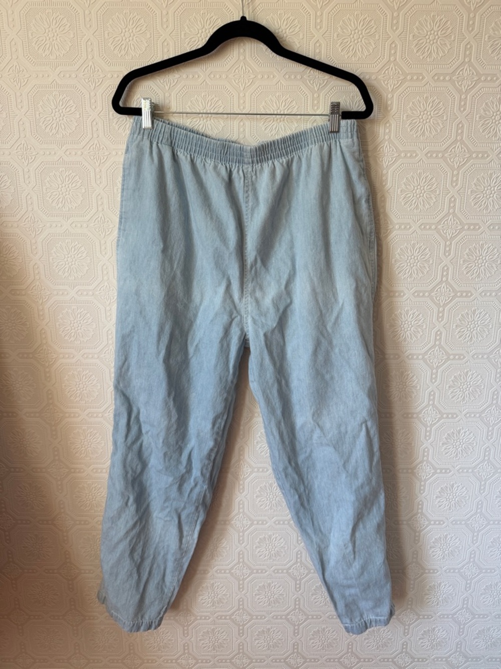 ⭐️ Light Blue Elastic-Waist Casual Pants Size XL